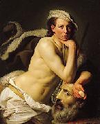 Johann Zoffany Self-portrait as David with the head of Goliath oil on canvas
